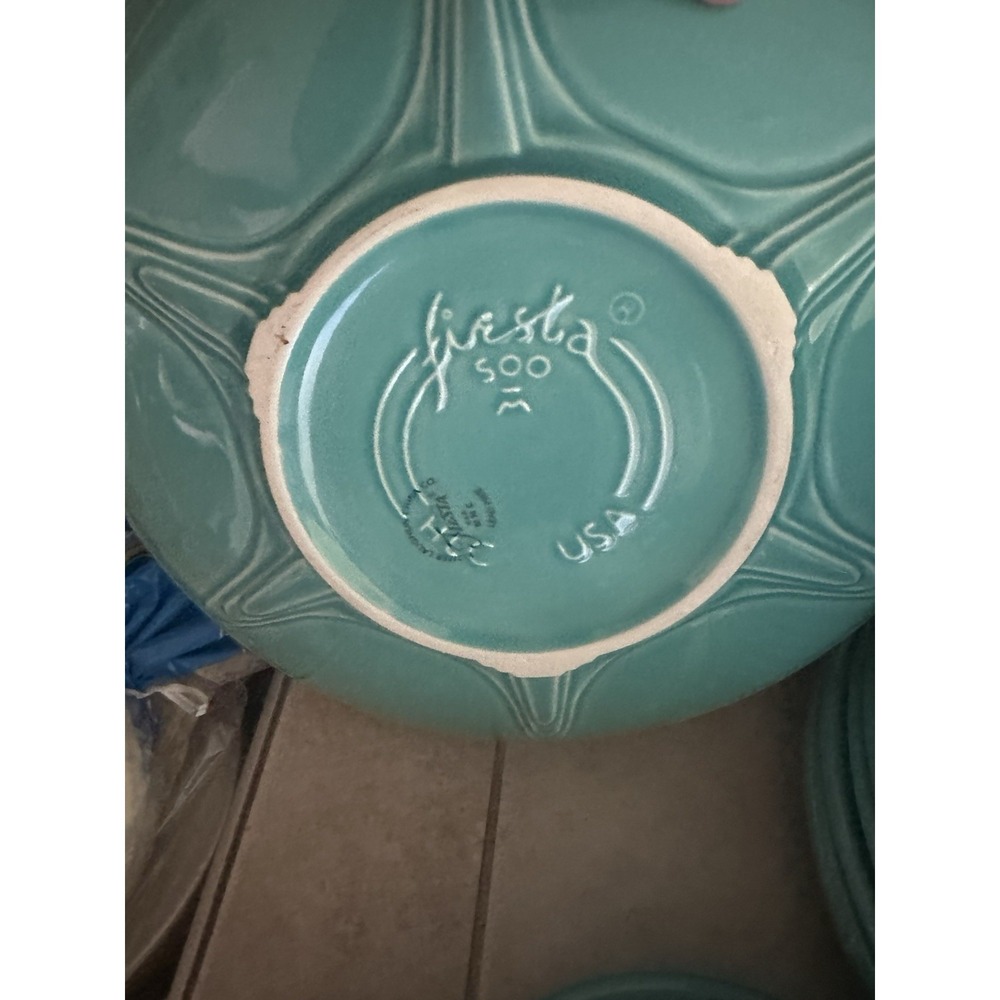 Vintage Fiesta Footed Presentation Serving Bowl Fiestaware In Sea Mist RETIRED